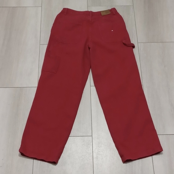 Vintage Tommy Hilfiger Jeans Women's Carpenter Red 100% Cotton Size 6 - Picture 2 of 8
